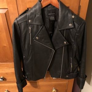 Moda International 100% Leather Moto Jacket